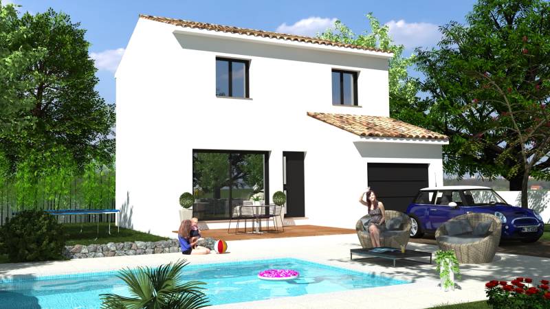 Maison à étage avec 3 chambres, garage et belle pièce à vivre lumineuse dans l'Hérault