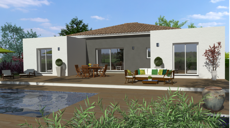 Villa contemporaine 3 chambres avec une suite parentale, belle pièce à vivre lumineuse à LOUPIAN, proche Etang de Thau, Sète, Agde, Marseillan et Montpellier