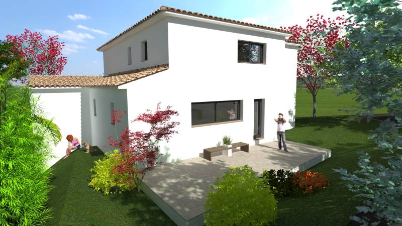 Construction d'une maison contemporaine de 190 m² habitable avec demi sous-sol et étage à COMBAILLAUX