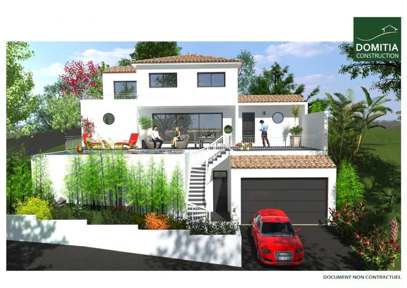 Construction d'une maison contemporaine de 190 m² habitable avec demi sous-sol et étage à COMBAILLAUX
