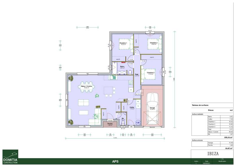 Exclusivité : maison contemporaine plain-pied en L 100 m² avec 3 chambres sur terrain de 507 m² à proximité de Gignac