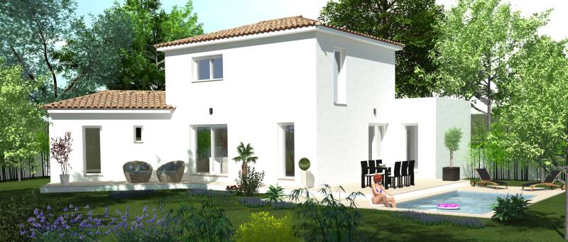 LES AIRES : Villa contemporaine avec 4 chambres dont 1 suite parentale et bureau au rez-de-chaussée sur beau terrain de 600 m² à proximité de Bédarieux et Lamalou-les-Bains