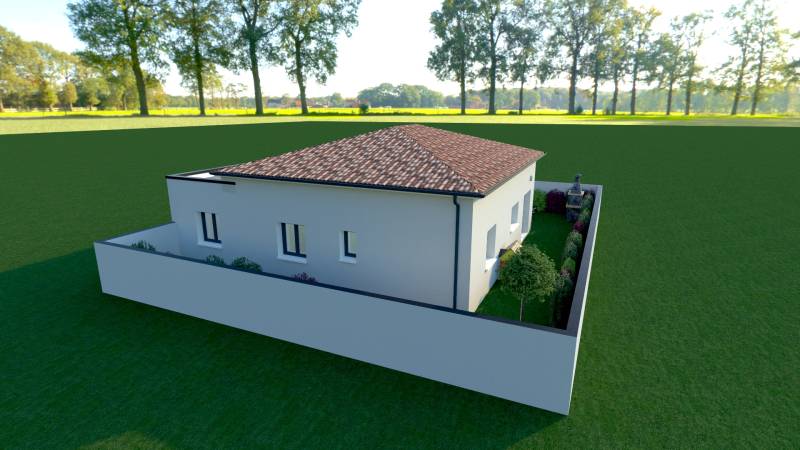 Maison contemporaine plain-pied 3 chambres dont une suite parentale et garage à MARSEILLAN, proche Etang de Thau et Mer Méditerranée