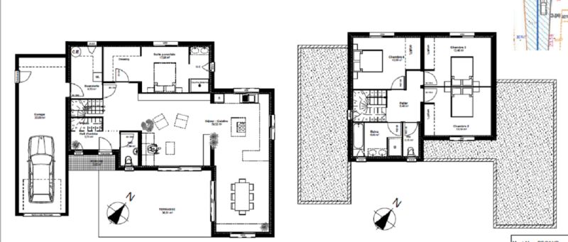 Maison ultracontemporaine de 147 m² avec ses décalés de toiture terrasse, buanderie et suite parentale au rez-de-chaussée