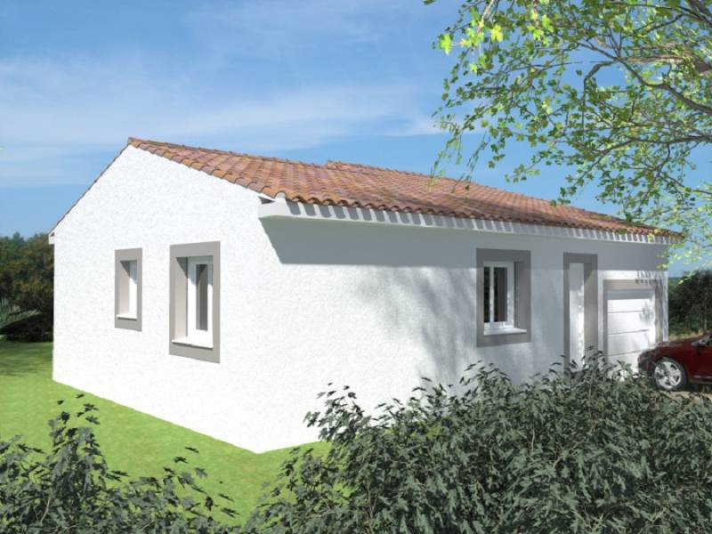 Maison plain-pied en L au style contemporain ou traditionnel avec suite parentale