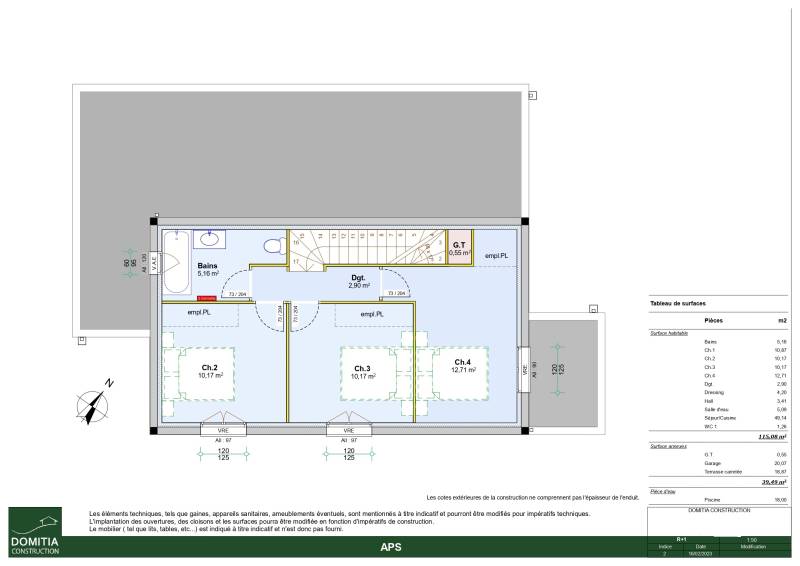Maison contemporaine avec 4 chambres dont une suite parentale au rez-de-chaussée et grand garage