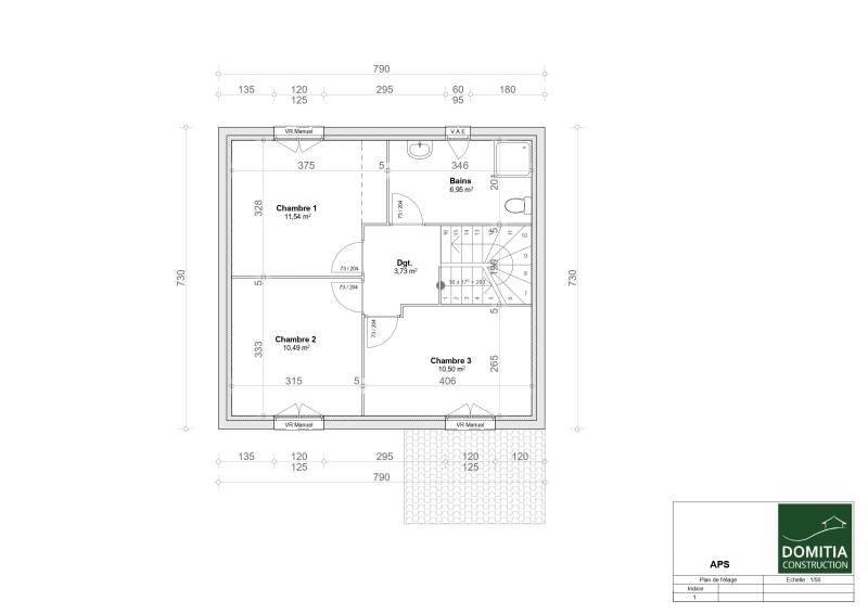 Maison contemporaine à étage avec 3 chambres, belle pièce à vivre lumineuse et garage intégré