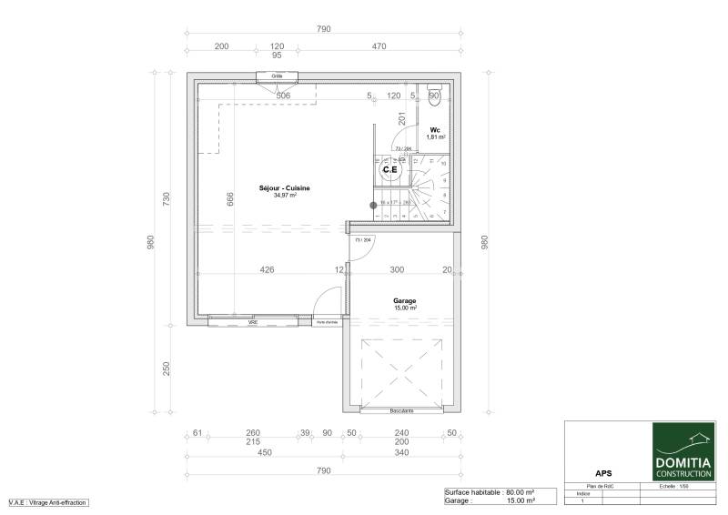 Maison contemporaine à étage avec 3 chambres, belle pièce à vivre lumineuse et garage intégré