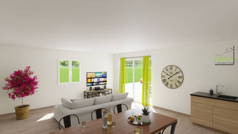 Thézan-lès-Béziers : Maison plain-pied en L avec 3 chambres dont une suite parentale sur terrain de 438 m²