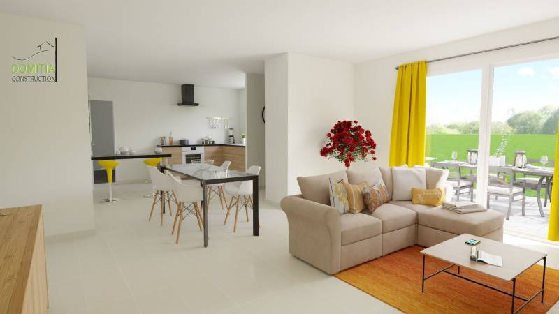 Maison plain-pied avec 3 chambres et garage accolé, au style traditionnel ou contemporain