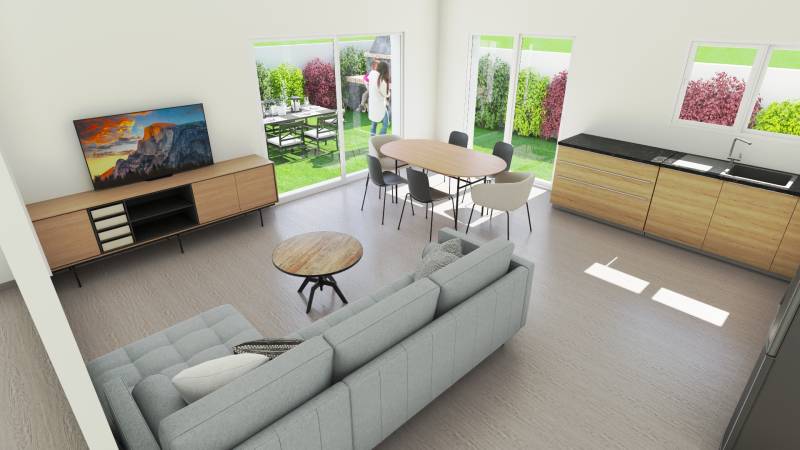 Maison contemporaine avec 4 chambres dont une suite parentale au rez-de-chaussée et grand garage